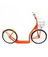 20" Adult BRIGHT ORANGE KICK SCOOTER Amish Bike w/ Basket & Brakes USA MADE - $596.54 CAD