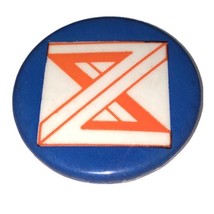 Blue &amp; Orange Vintage Rogue Stripe Abstract Vintage Pin Button - $175.58 MXN