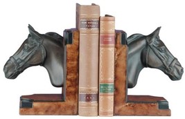 Bookends Bookend EQUESTRIAN Lodge Lovers Horse Head Resin Hand-Painted - £206.99 GBP