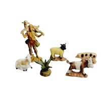 Nativity Vintage 6 Piece Mixed Lot Plastic Shephard Ceramic Animals Chri... - £11.66 GBP