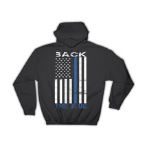 Back The Blue : Gift Hoodie For Police Officer Support Policeman USA American Fl - £28.73 GBP