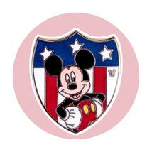 Mickey Mouse Retro Disney Pin: Americana Patriotic Red White and Blue Sh... - $49.01 CAD
