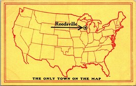 Città Sul Mappa Reedsville Wisconsin Wi Novità Viaggio Cartolina 1913 - £12.19 GBP