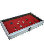 144  ALUMINUM RING CASE BOX DISPLAY WITH RED INSERT Jewelry - $61.95