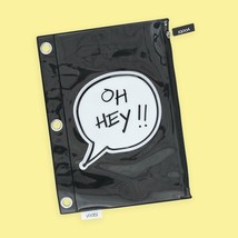 Yoobi Brand Binder Zip Case ~ Black &amp; White ~ Says...Oh Hey !! - $20.00