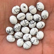 6x8 mm Oval Natural White Howlite Cabochon Loose Gemstone Lot - £6.21 GBP+