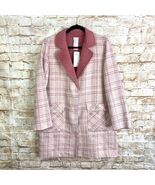 Chico’s Longline Jacket Reversible Plaid in Pink Combo Size 2 (12-14) NEW - $1,361.86 MXN