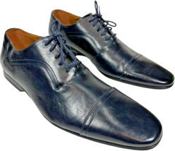 Giorgio Brutini men&#39;s Maurice blue faux leather cap toe loafers 82892C s... - $364.72 MXN