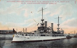 U S WW1 Battleship Kentucky-Launched At NEWPORT News 1910s Postcard-
show ori... - £7.93 GBP