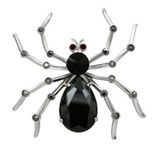 LO2397 - Imitation Rhodium White Metal Brooches with AAA Grade CZ  in Jet - $91.78 CAD
