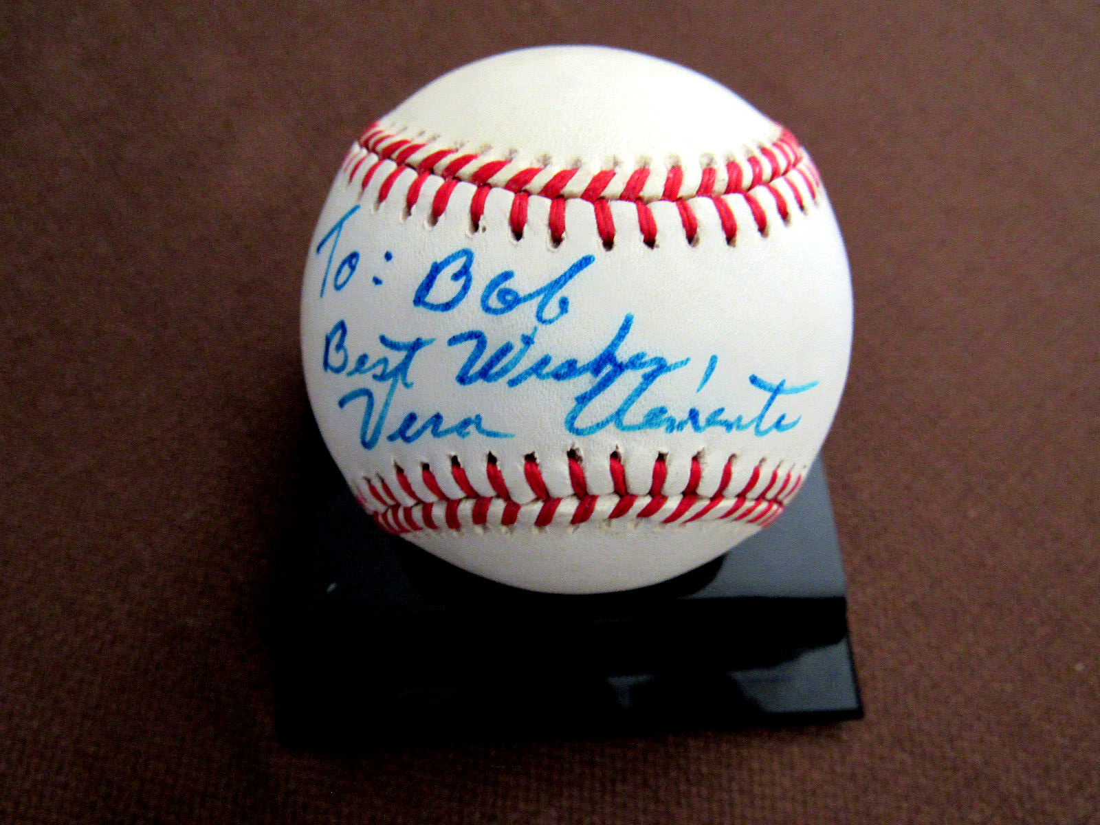 VERA ROBERTO ROBERTO CLEMENTE&#39;S WIFE HOF SIGNED AUTO VINTAGE ONL BASEBAL... - $494.99