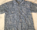 Washable Silk Shirt Batik Bay Men&#39;s Hawaiian Aloha Button Up Large Short... - $29.03