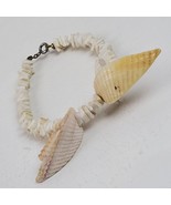 Vintage Estate Sea Shell Beaded Bracelet 1.25 Inch - $19.22 CAD