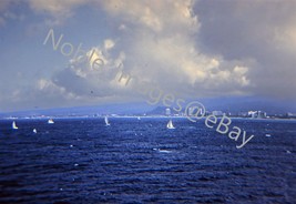 1965 Oahu Shoreline Skyline Pacific Ocean Sailboats Hawaii 35mm Color Slide - £4.30 GBP