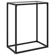  Console Table Transparent Tempered Glass, Powder-Coated Steel - $2,385.31 MXN