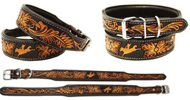 Heavy Duty Padded Leather Floral Tooled Dog Collar 60FK09 - $48.40+