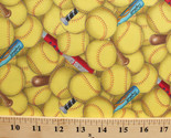 Cotton Sports Fastpitch Softball Bats Packed Yellow Cotton Fabric Print ... - $12.95