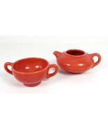 Franciscan Pottery El Patio Gloss ORANGE Demitasse Creamer Sugar Bowl Set - £42.59 GBP
