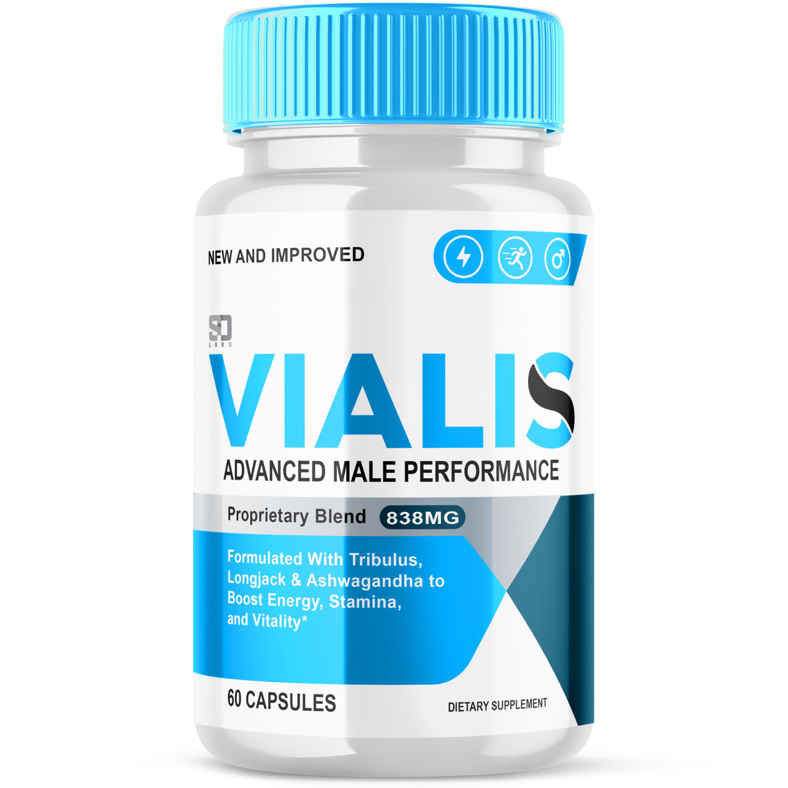 1 Pack Vialis Men Pills, Maximize Energy, Vitality &amp; Stamina 60 Capsules - £43.43 GBP