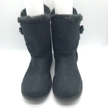 Airwalk Womens Winter Boots Faux Suede Faux Fur Lined Toggle Button Black 10 - £15.28 GBP