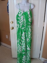 Lilly Pulitzer Target Satin Jumpsuit Romper Green Palm Boom Boom Size XL New - £73.92 GBP