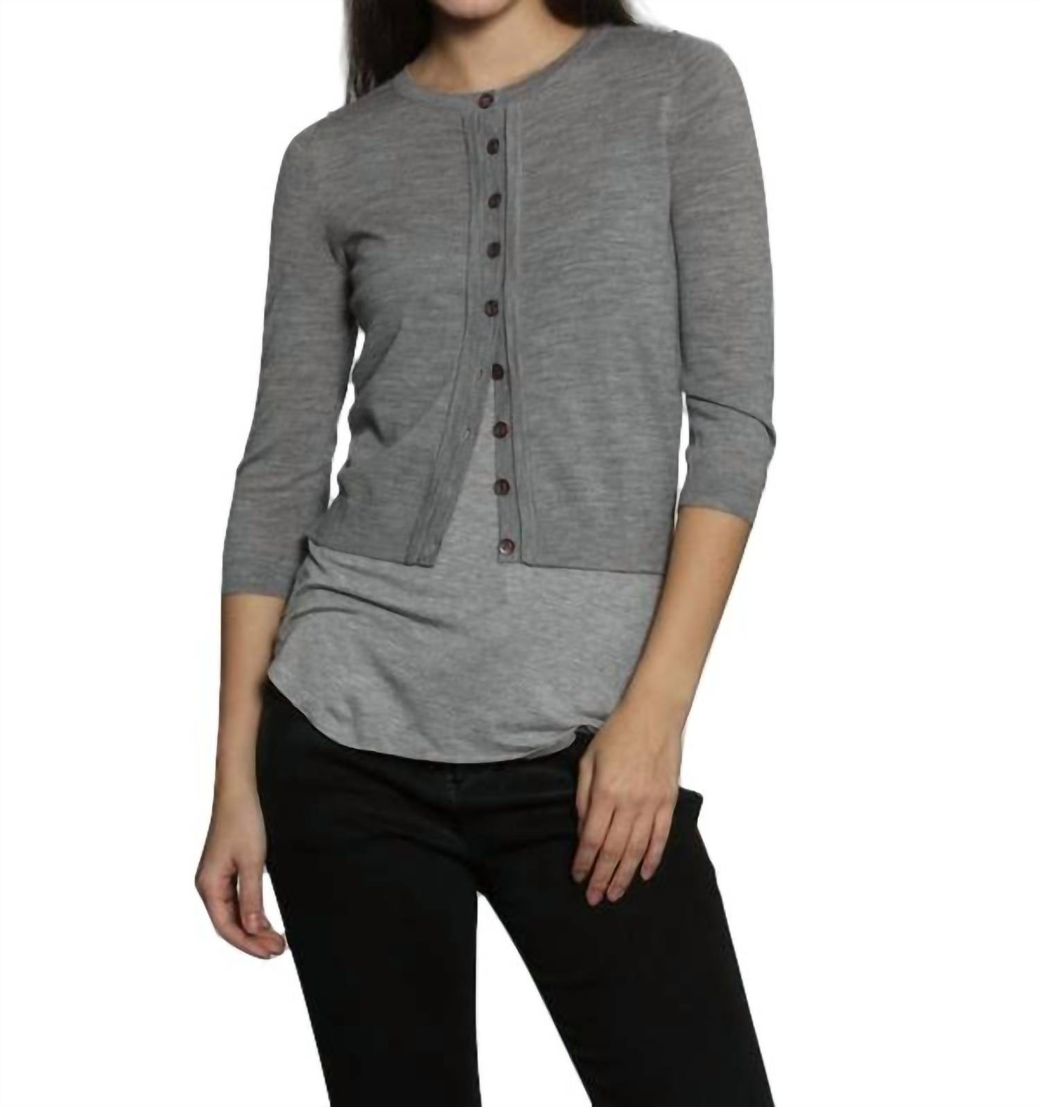 Label+Thread merino dress cardigan in Grey