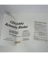 Vintage Crown Automatic Blanket Instructions and Warranty Paper - €10,65 EUR