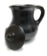 Chocolate or Water Pitcher Carafe with Lid 1.5 Liters  Black Clay 100%  ... - £51.68 GBP