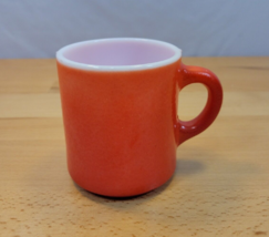 Fire Red Milk Glass Mug MCM Retro Vintage Valentine’s Gift Textured - $12.99