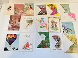 Vintage 18 greeting card lot get well cards unused  paper craft supplies - £15.91 GBP