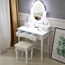Makeup Dressing Table Vanity Set With Mirror 10 Led Lights For Mother&#39;S Day Gift - £176.58 GBP