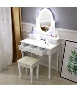 Makeup Dressing Table Vanity Set With Mirror 10 Led Lights For Mother&#39;S ... - £178.52 GBP