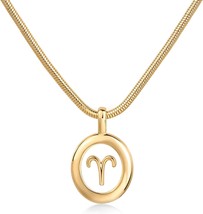 14K Gold Plated Unique Floating Astrology Pendant Necklace for Women Hor... - £23.86 GBP