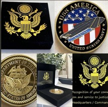 Us Navy - Uss America CV-66 Challenge Coin Usa - £18.98 GBP