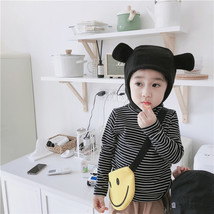 Color: Navy white, Size: 100cm - Children&#39;s striped high neck bottoming shirt - $15.95