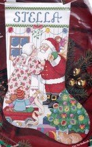 DIY Bucilla Kissin Claus Santa Christmas Counted Cross Stitch Stocking Kit 83437 - $92.95