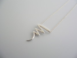 Tiffany &amp; Co Silver Scribble Zig Zag Necklace Pendant Squiggle 16.5 In Gift Love - £233.11 GBP