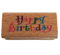 StampCraft Rubber Stamp Happy Birthday Card Making Words Small 2"W x 1"H Craft - £2.35 GBP
