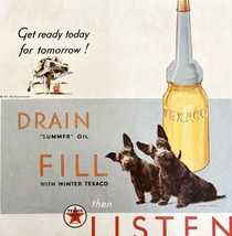 Texaco Motor Oil 1931 Advertisement Scottie Terrier Lithograph Silver Gi... - $69.99