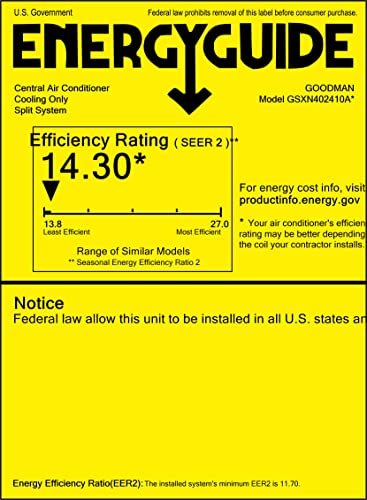 Goodman 2 Ton 14.5 SEER2 Air Conditioning System (9-Speed Motor) - Free Thermost Item image 5