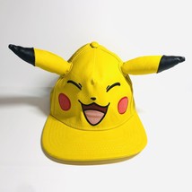 Pokémon Pikachu Hat 3D Snapback Game Freak 2016 Faux Leather Adult NICE RARE! - £12.83 GBP