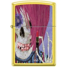 Zippo Lighter - Neal Taylor Skull Lipstick Lemon - 854225 - £27.30 GBP