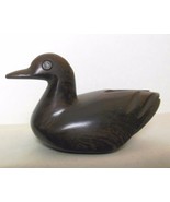 Vintage Hand Carved Wood Duck 4.5 x 2.5&quot; Dark - $18.81