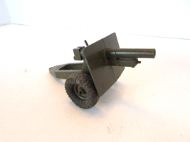 Vtg Britains Ltd Lead Wheeled Howitzer Cannon Green Rubber Tire 4&quot;L  England  H7 - £8.90 GBP