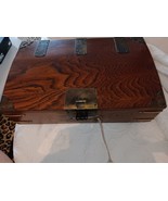 VINTAGE KOREAN WOOD SCHOLAR DOCUMENT BRASS HINGE BOX HANDCRAFTED LOCKING... - $5,615.96 MXN