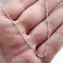 925 Sterling Silver Beaded Necklace Chain Fits to Pendants Woman Jewelry Chain - £12.45 GBP - £13.23 GBP