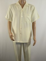 Men 2pc Walking Leisure Suit Short Sleeves By DREAMS 255-05 Solid Cream ... - $99.99