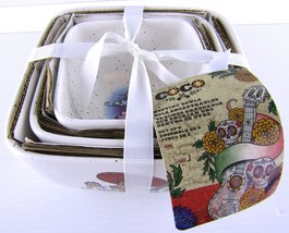 Disney Parks COCO Nesting Bowls Set of 3, Heavy Ceramic Pixar Floral - £37.50 GBP