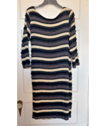 Sharagano Black and Gray Ruffled Knit Dress Size 16 - $405.40 MXN