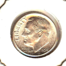 1958 P Roosevelt Dime GEM BU Struck in Philadelphia - $12.30